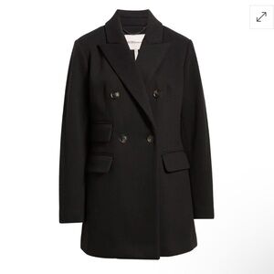 [bcbgeneration] peaked lapel double breasted coat black L
